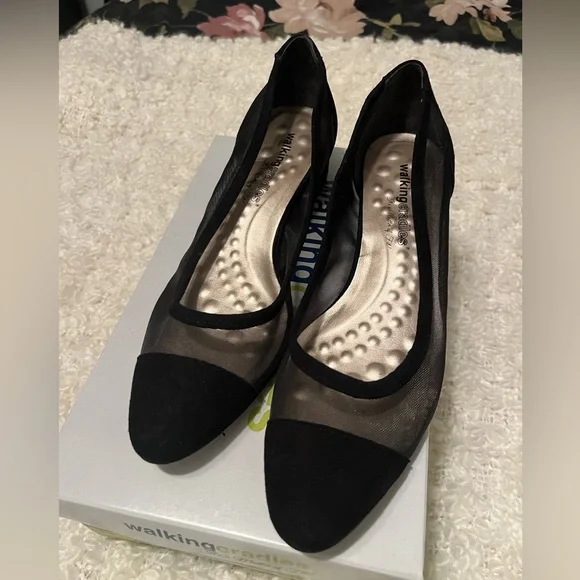 Final ♥️ Walking Cradles Mesh Block Heels Hepburn Sz 9 - Picture 2 of 8